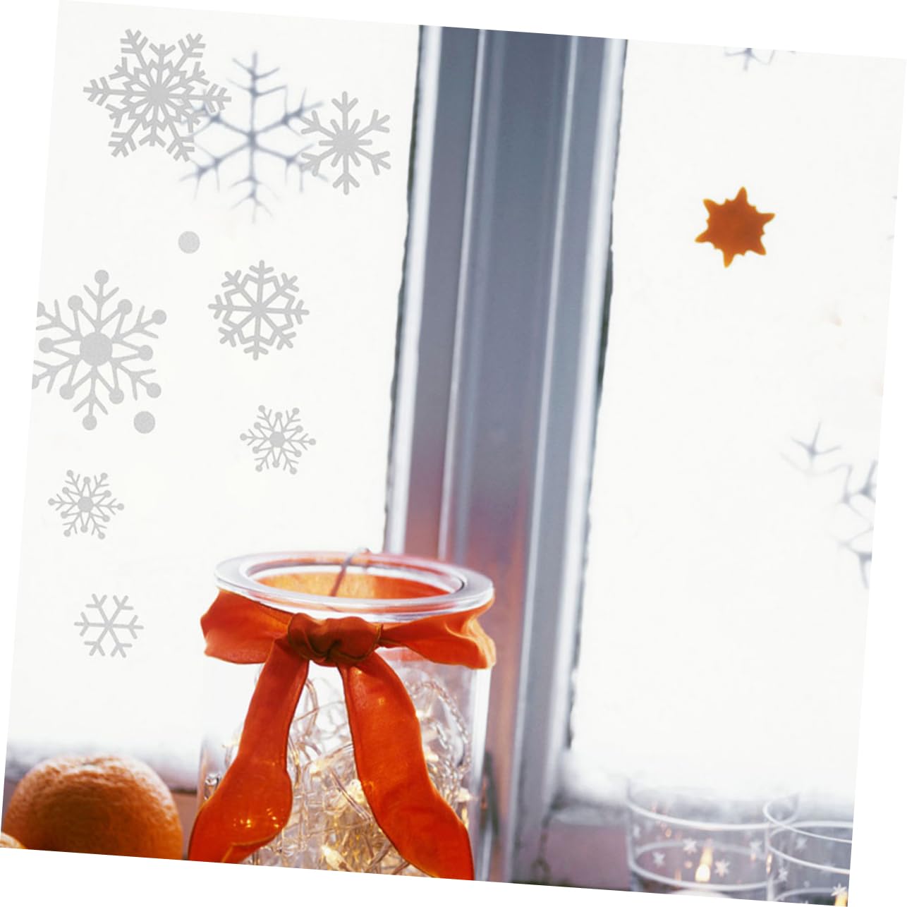 DOITOOL 5 Hojas Pegatinas de Copos de Navideñas Adhesivos para Ventanas Copos de Decoración de Ventana para Fiestas de Navidad de Calcomanías de Pegatinas para Paredes de Dormitorio