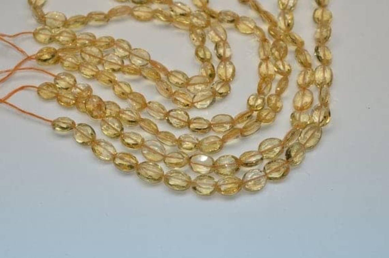 Citrine naturelle du Brésil perles briolettes ovales facettées pour réparer et sublimer vos bijoux