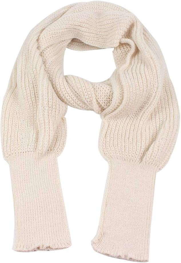 Women Autumn Winter Scarf Wrap Sweater Multi-Use Knitted wrap scarf with sleeves