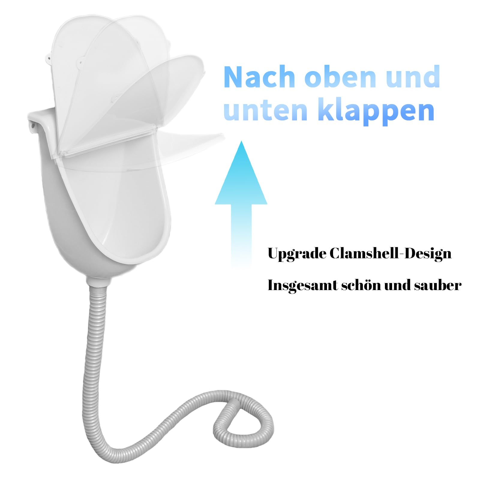 Urinal zur Wandmontage, kommerzielles Urinal mit Scharnierabdeckung, Badezimmer-Auswasch-Urinal für Herren, Kunststoff-Urinale für Männer, wasserloses Urinal, Garage, Urinal, Umleiter, Outdoor-Urinal