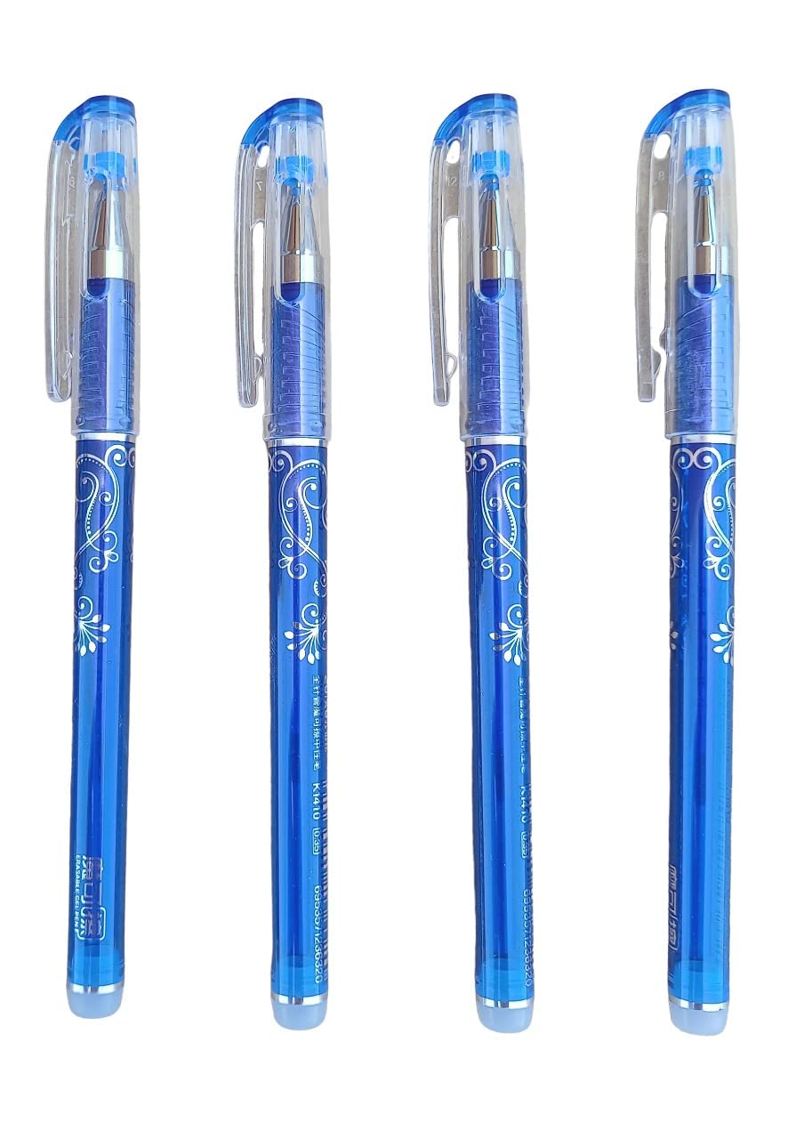 Hardsosh's Couture Blue Ink Erasable Gel Pen Set with attached Magic