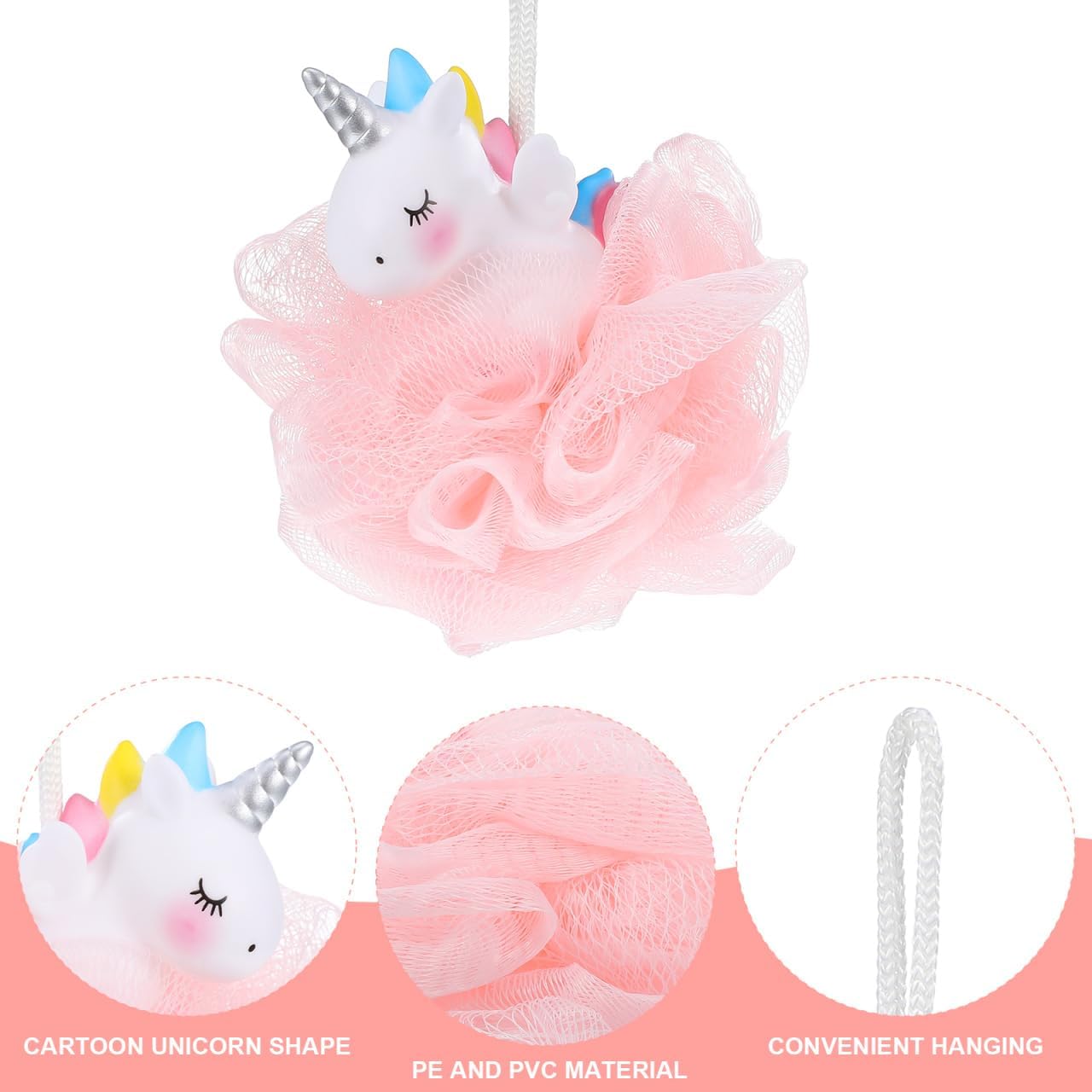 Balacoo Shower Loofah: 2 Pcs Unicorn Loofahs Animal Loofah Kids Loofah Bath Sponge Exfoliating Scrubber Bathing Ball for Girls Boys - Image 5