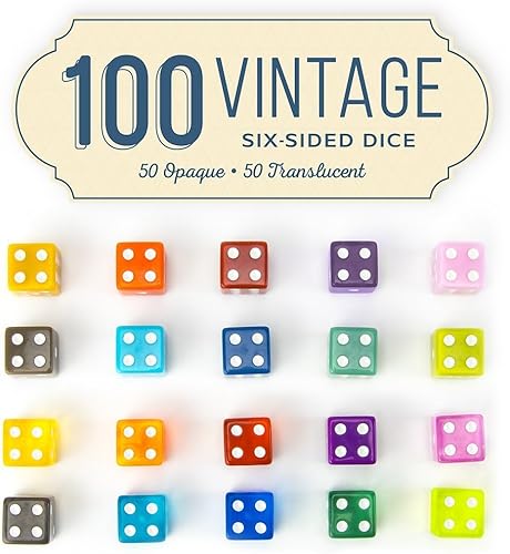 Miniatura 4 de Paquete de 100 dados de seis caras a granel, tamaño estándar de 0.630 in, ideal para juegos de mesa, juegos de casino y juegos de rol de mesa,