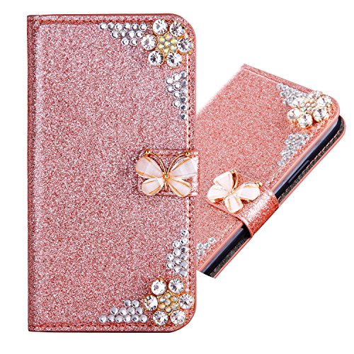 Loves Diamond Purse Compatible with Samsung J3 2017,Sparkle Bling Glitter Leather Stand Function Flip Kickstand Magnetic Book Wallet with Card Slot Holder Protective Cover
