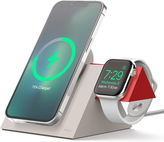 elago Stacja ładująca MS5 kompatybilna z ładowarką MagSafe, kompatybilna z ładowarką Apple Watch, kompatybilna z iPhone 13, seria 12, kompatybilna z Apple Watch wszystkie seria, ładowarki nie są