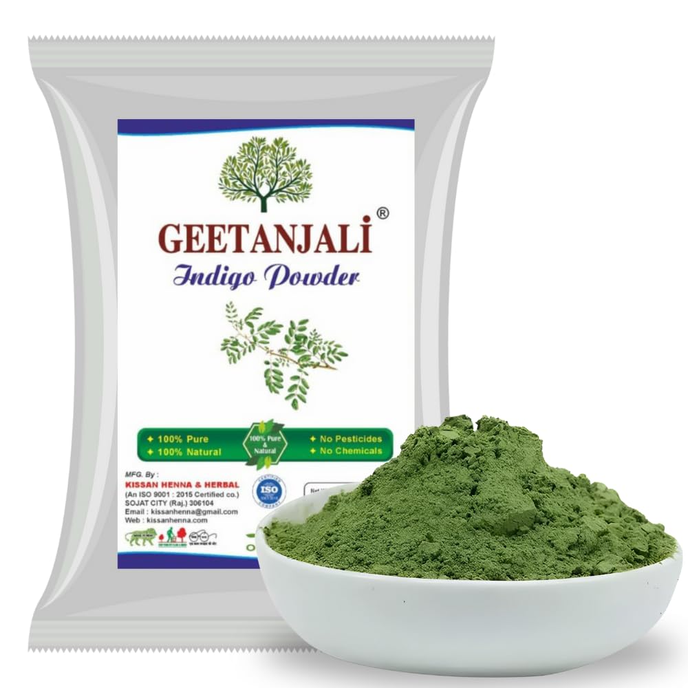 Geetanjali Indigo Powder - Herbal Indigo Powder | Chemical-Free Hair Color & Strengthening Powder | Indigo for Hair Natural Henna Hair Dye - 1kg-image-39