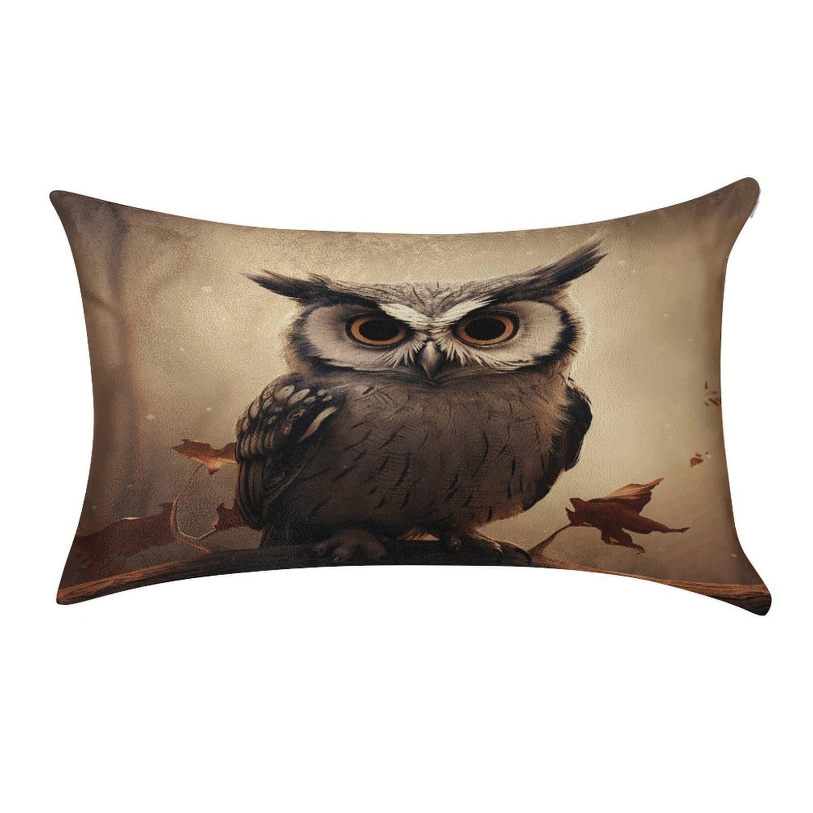 VstaDank Cute Owl Throw Pillow Cover 12"×20" Ultra Soft Pillowcase Cozy Lumbar Pillow Shell Gold Velvet Exquisite Decorative Cushion Sham Protector for Couch Sofa Bedroom