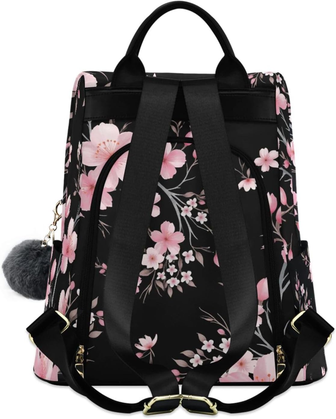 ALAZA Pink Cherry Blossom Flowers Backpack Purse for Women Anti Theft Fashion Back Pack Shoulder Bag