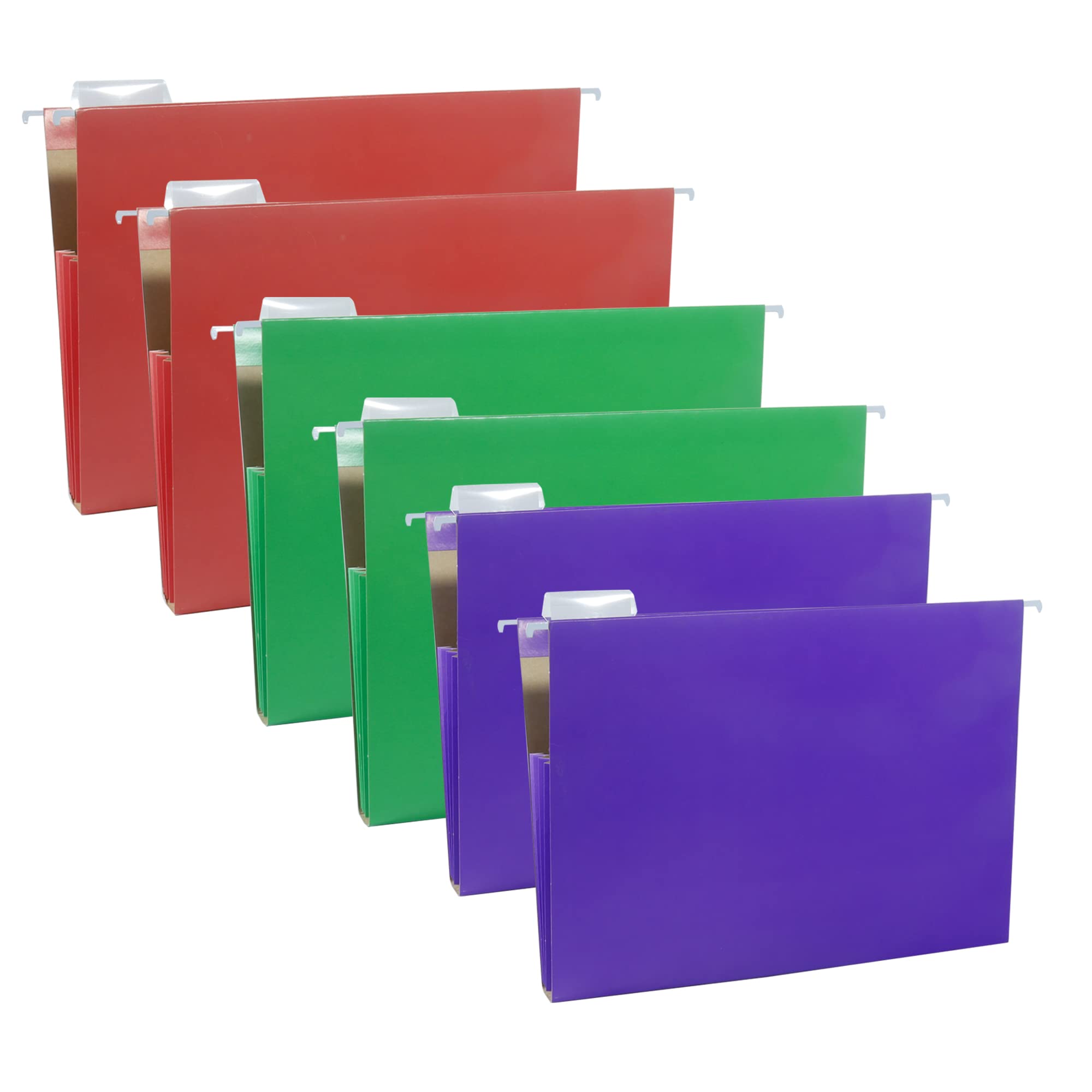 Photo 1 of Extra Capacity Hanging File Folders Accordion File Folders Letter Size Expanding Hanging Folders Organizer with 1/5 Cut Tabs for Office Home File Cabinet, 6 per Box