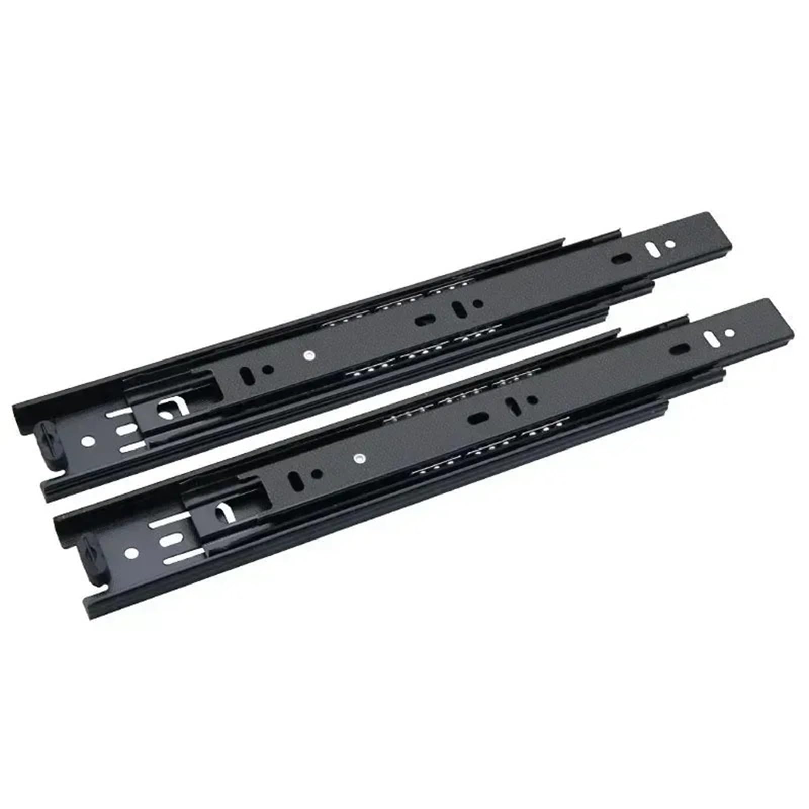 Drawer Slides Cold Rolled Steel Hydraulic Damping Silent Three-Section Wardrobe Drawer Slides with Guide Rail Hardware(16 inches 40CM)
