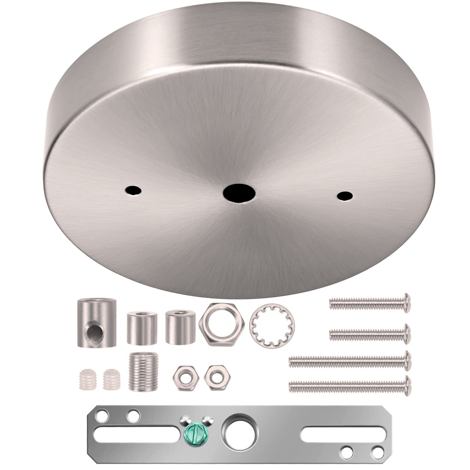 Canomo 5 1/8 Inches Single Head Ceiling Lighting Canopy Kit Pendant Light Plate Cover with All Mounting Hardware for Chandelier or Pendant Light (Satin Nickel)