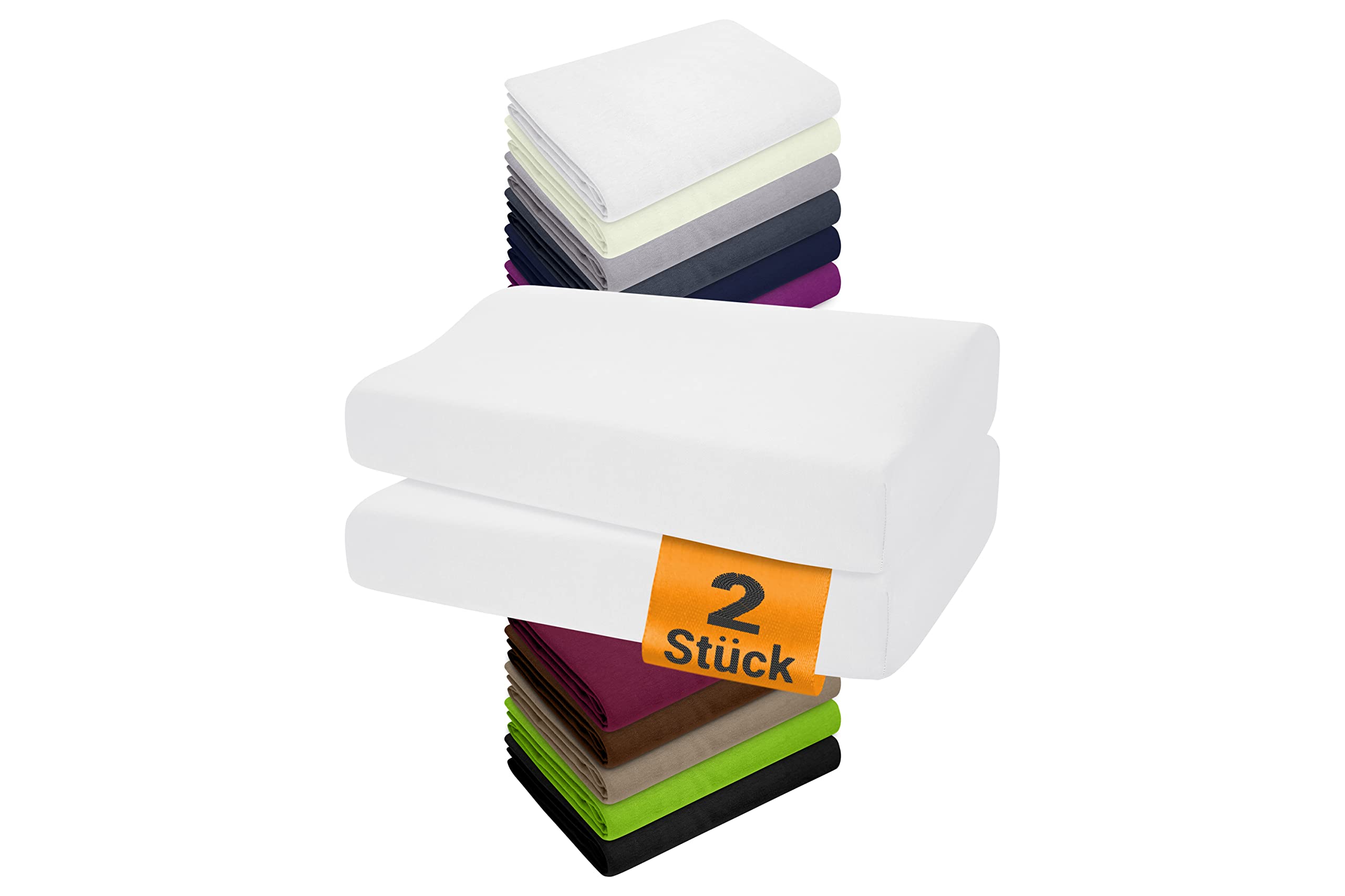 npluseins Pack of 2 Pillowcases for Health Pillows size S - Fitted covers 1450.2049, 30-35 x 45-50 cm, white