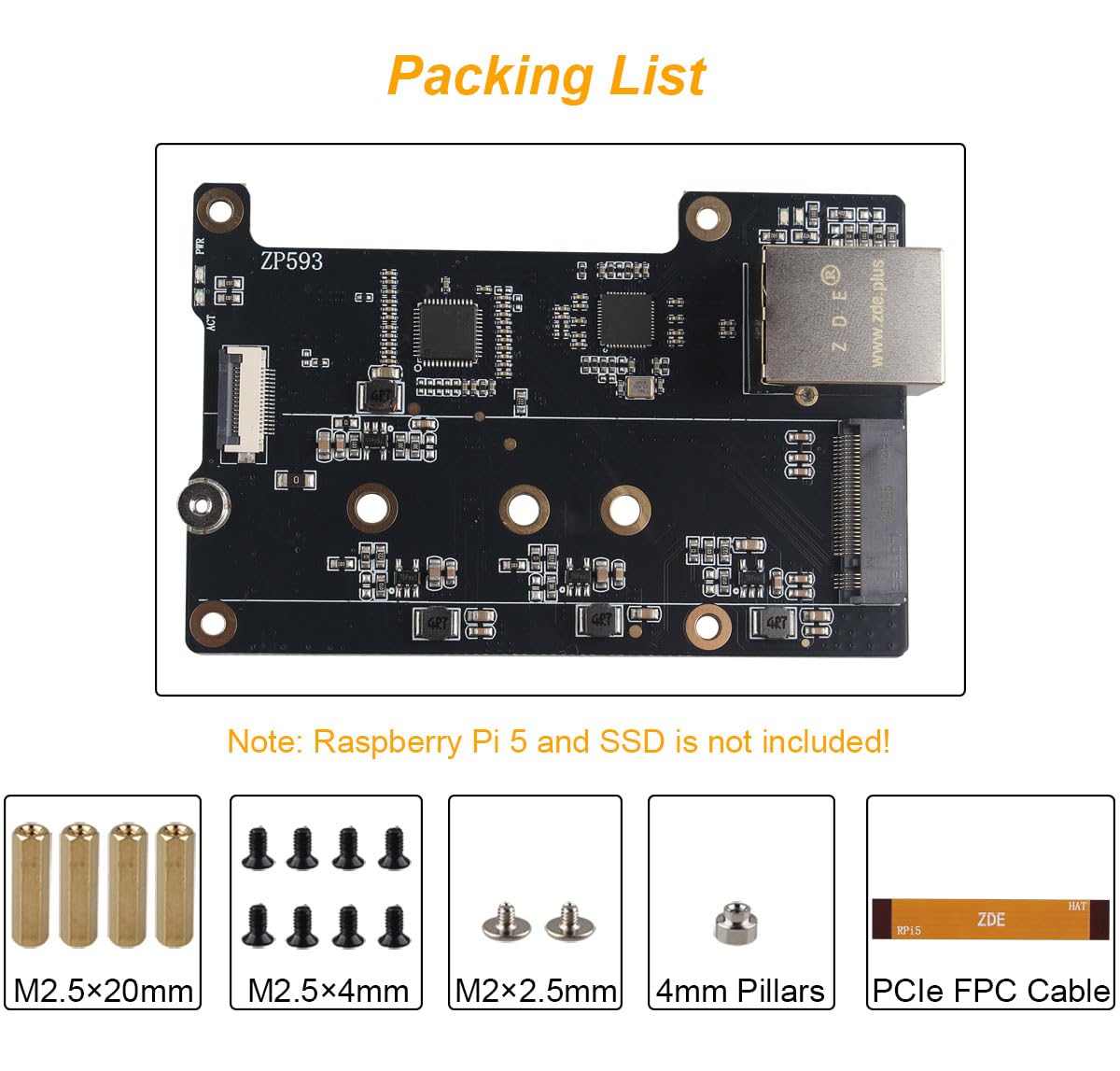 Amazon.com: ZDE ZP593 PCIe to 2.5G Ethernet Network Port PCIe to M
