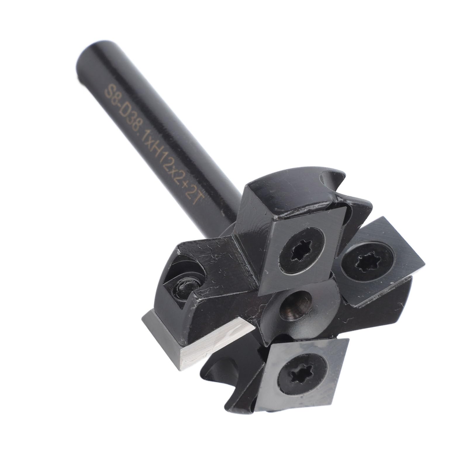 Punta per router a spianatura con spoilboard CNC, inserto in carburo a 4 taglienti con gambo da 8 mm, fresa per appiattire lastre con lame sostituibili, ideale per la rifinitura di