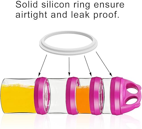 Miniatura 6 de BeneLabel Tarros de aperitivos apilables de 4 piezas con bloqueo giratorio, contenedor de viaje de fórmula para almacenar leche, proteína en polvo,