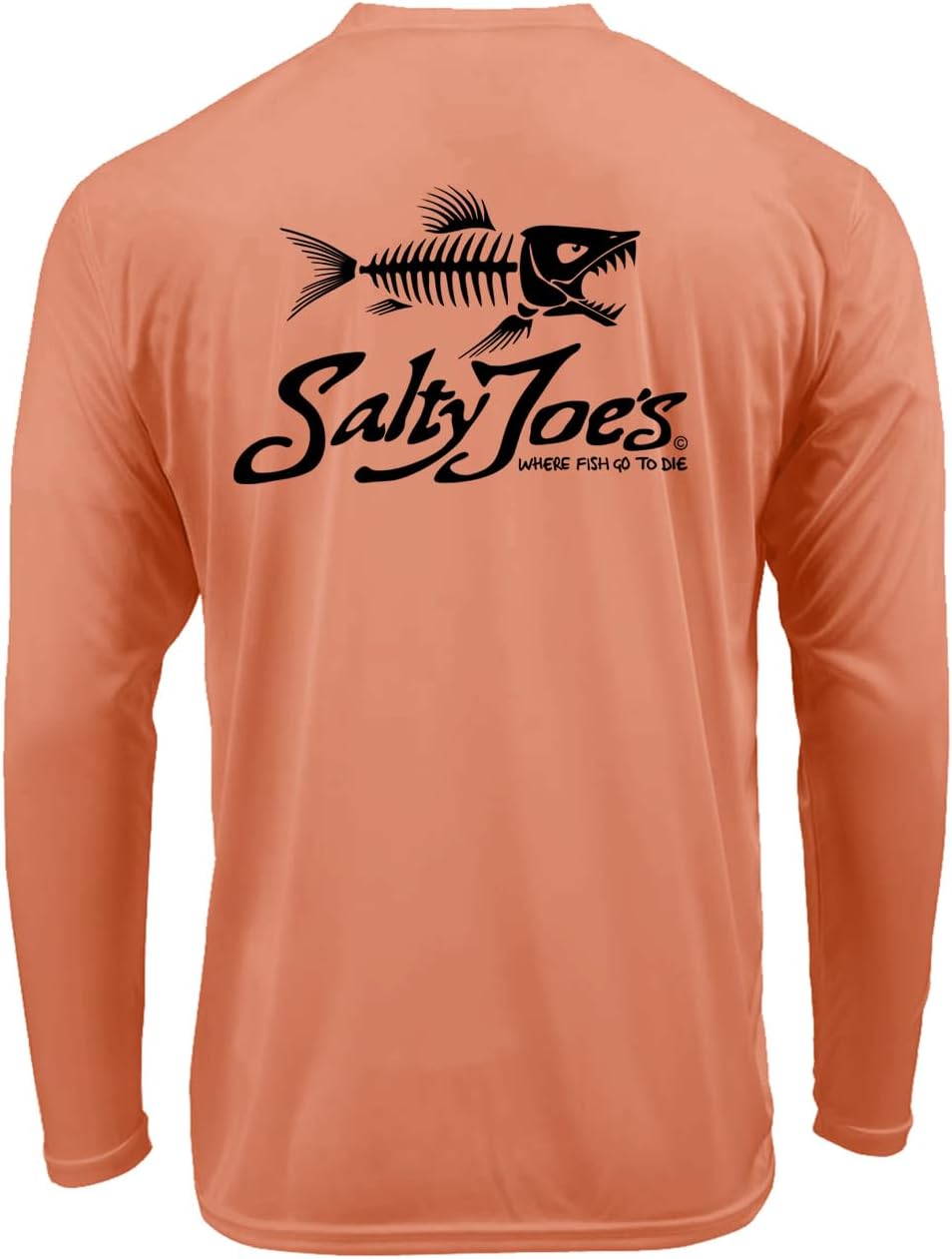 SALTY JOES Men's Skeleton Fish Logo UPF 50 Long Sleeve Sun Shirt XS-4XL