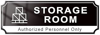 Storage Room Door Sign for Business, Self-Adhesive Durable Modern Storage Room Sticker, UV and Weather Resistant Authorized Personnel Only Signs for Home, Business, Restaurants, Private Area