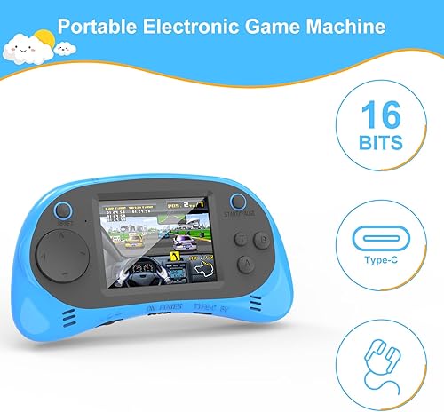 Miniatura 2 de EASEGMER Reproductor de juegos de mano para niños, 220 juegos integrados, pantalla IPS de 2.5 pulgadas, recargable y de larga duración, juguetes de