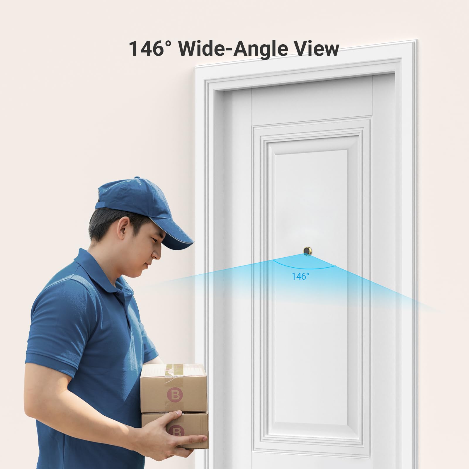 EZVIZ Peephole Camera (Door Viewer Cam) Wireless with 4.3" Monitor, 14-26mm Hole, 35-105mm Door Thickness, 2.4GHz Wi-Fi - Image 4