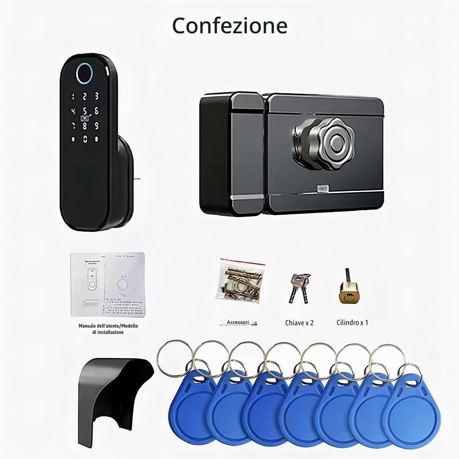 Serratura con Impronta Digitale Intelligente, IPX5, App TTLock | Ingresso Senza Chiave, Resistente agli Agenti Atmosferici IPX5, App TT Lock, Telecomando