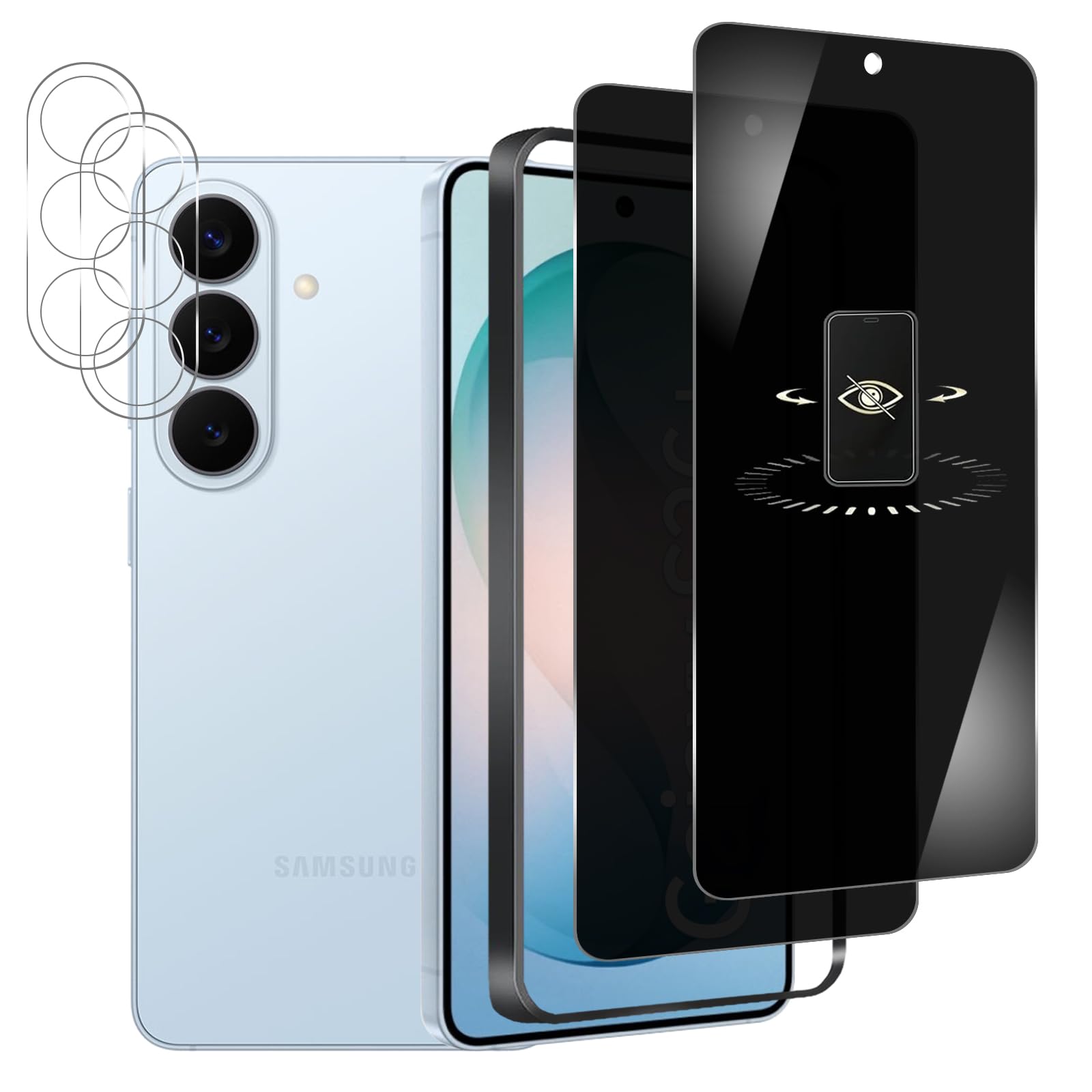 【2+2枚】galaxy s26 plus ガラスフィルム 180°覗き見防止 galaxy s26+ フィルム のぞき見防止 硬度9H SC-52G/SCG38 用の 保護フィルム 飛散防止 撥水撥油 指紋防止 気泡ゼロ 自動吸着 ガイド枠付き