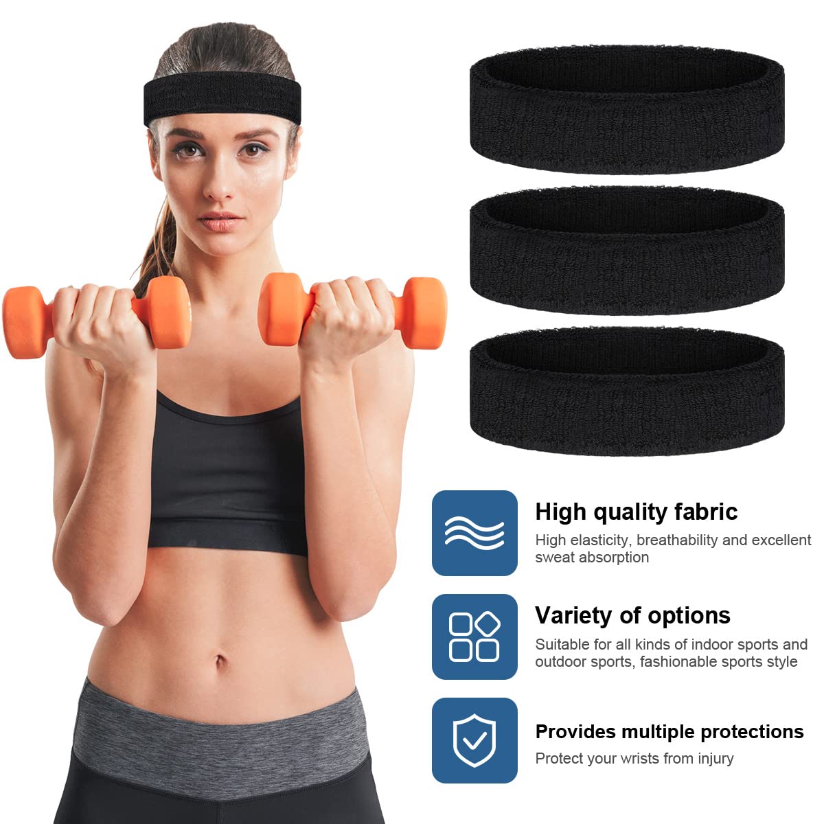 Flintronic Polsino Sportivo, Set Manicotti Elasticizzati Proteggi Dita, Supporto di Dita, Sport Sweatband Polsino Uomo Donna, Morbido Addensato per Basket Palestra fitness Ginnastica Tennis