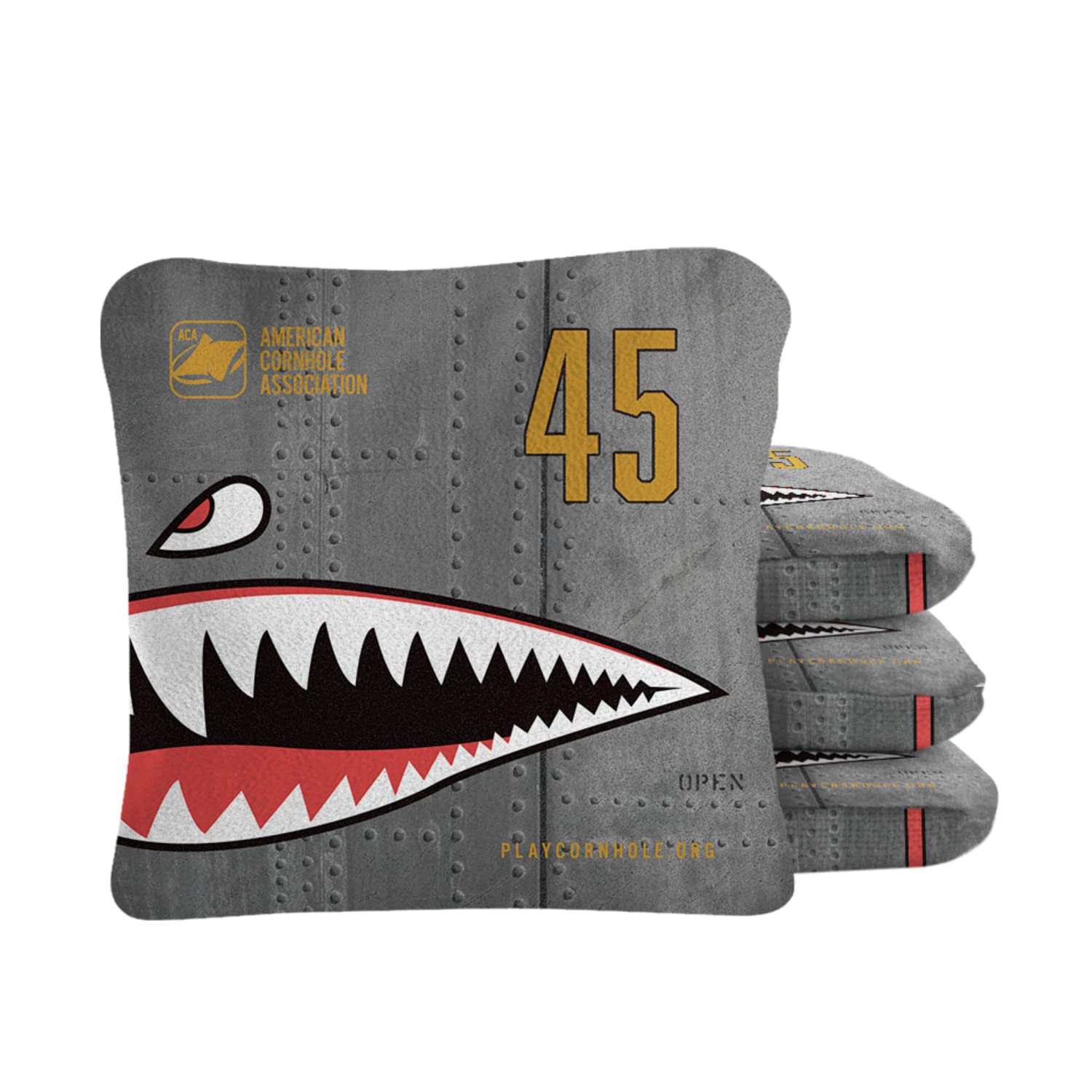 ACA Synergy Pro Professional Cornhole Bags Dual Sided Regulation 6x6 Set of 4 Patriotic Bomber