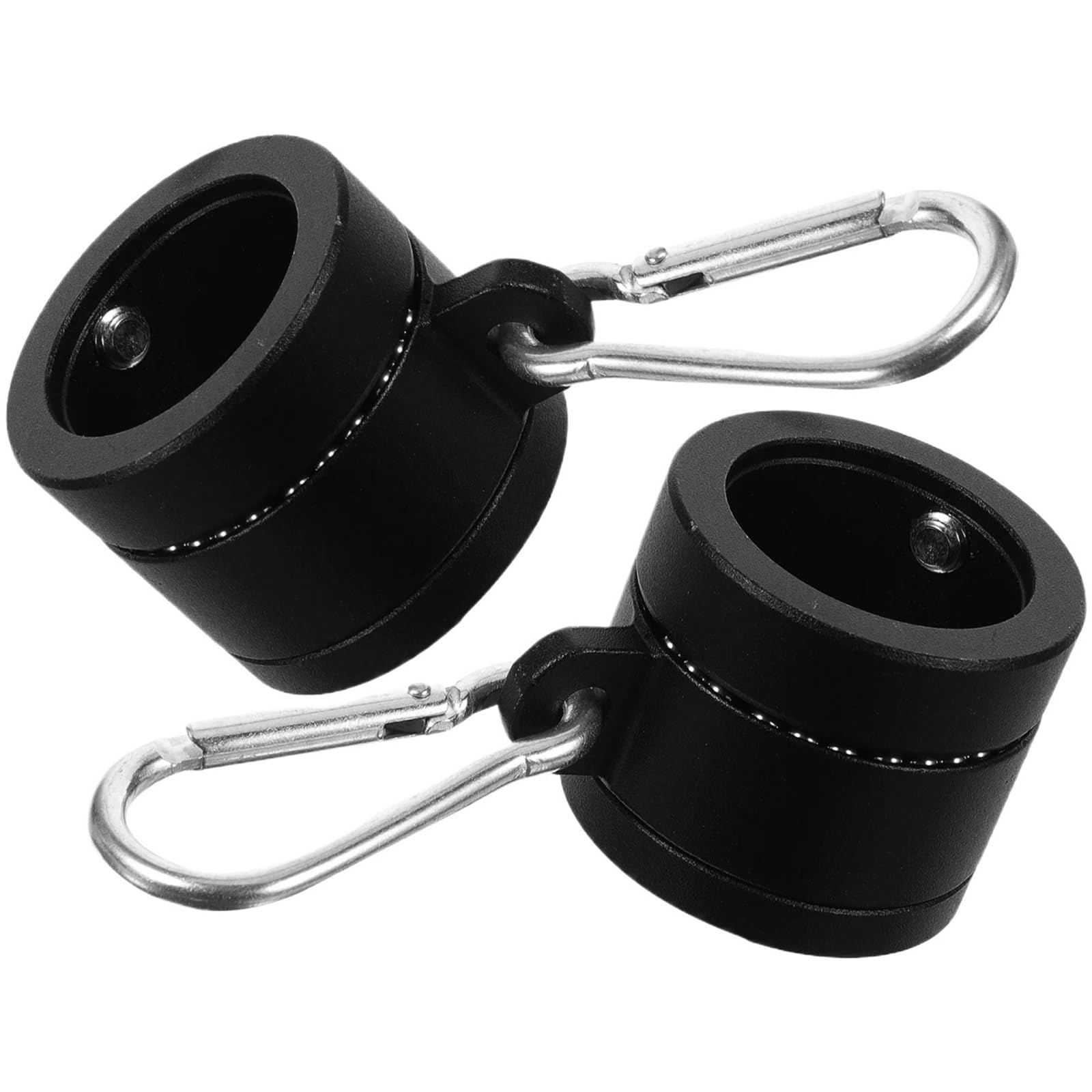 Lot de 2 anneaux rotatifs pour mât de drapeau de jardin avec clip pour œillets pour accessoires de support de mât (noir)