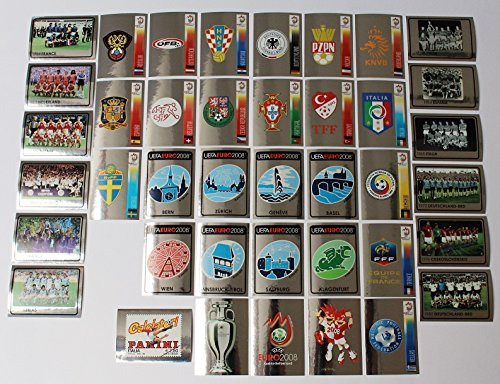 Preisvergleich Produktbild Panini EURO 2008 - Set 40 Glitzersticker / Wappen komplett - Topzustand