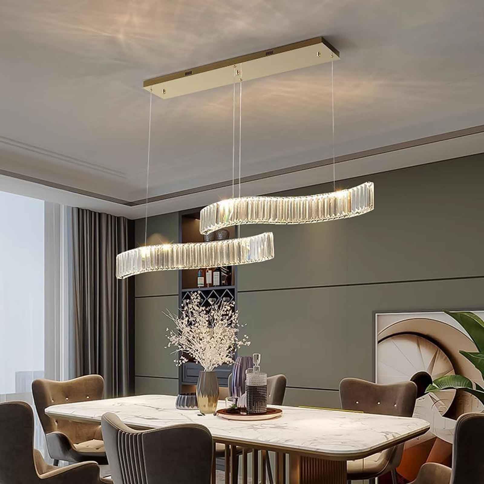 ISCBAFYX Lámpara Colgante de Cristal K9 de Lujo posmoderno para Comedor, Bar, candelabros LED, Bloque Creativo, lámpara Colgante Personalizada para el hogar, iluminación de vestidor de balcón de