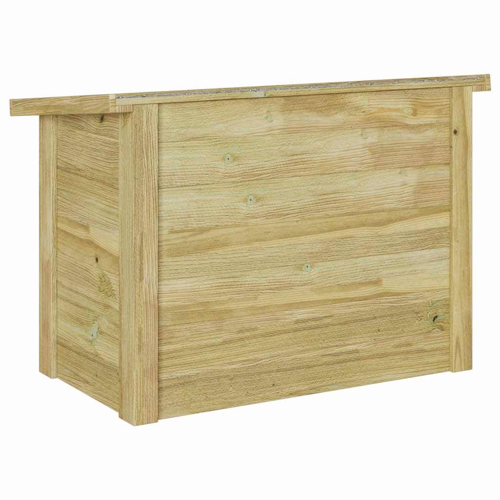 Aufbewahrungsbox Natur aus imprägniertem Kiefernholz 80 x 44,5 x 57,5 cm mit viel Stauraum, für Garten, Terrasse, Balkon und Wohnzimmer, vielseitige Lagerbox für Kissen und Werkzeuge