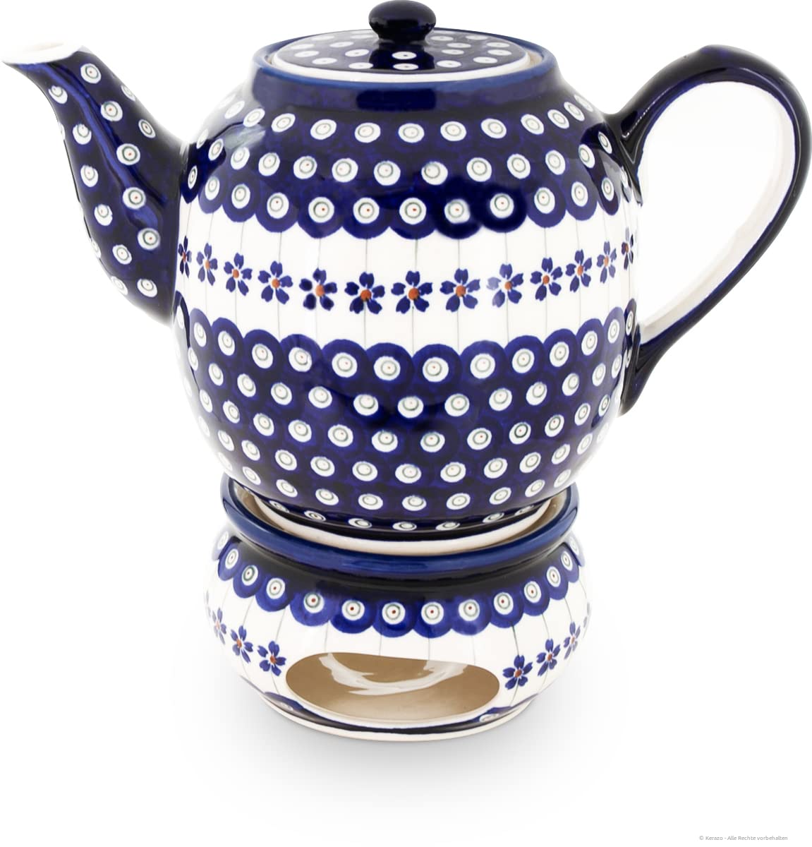 Théière Bunzlauer Keramik 1,5 l grand modèle en céramique avec socle