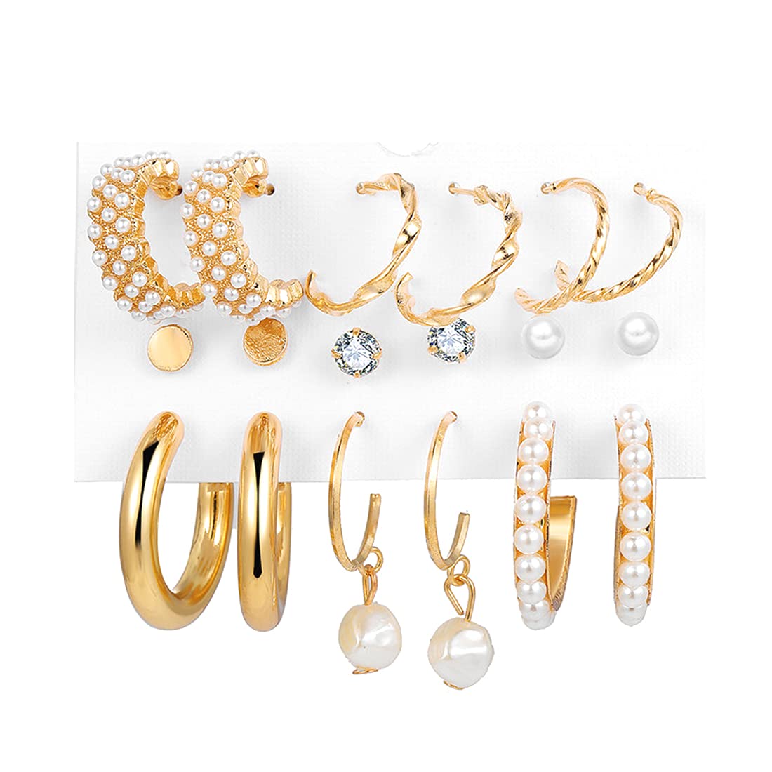 Shining Diva Fashion Latest Stylish Combo Design 9 Pairs Metal Earrings for Women and Girls (D12906er) (B09H489TL3) Amazon Price History, Amazon Price Tracker