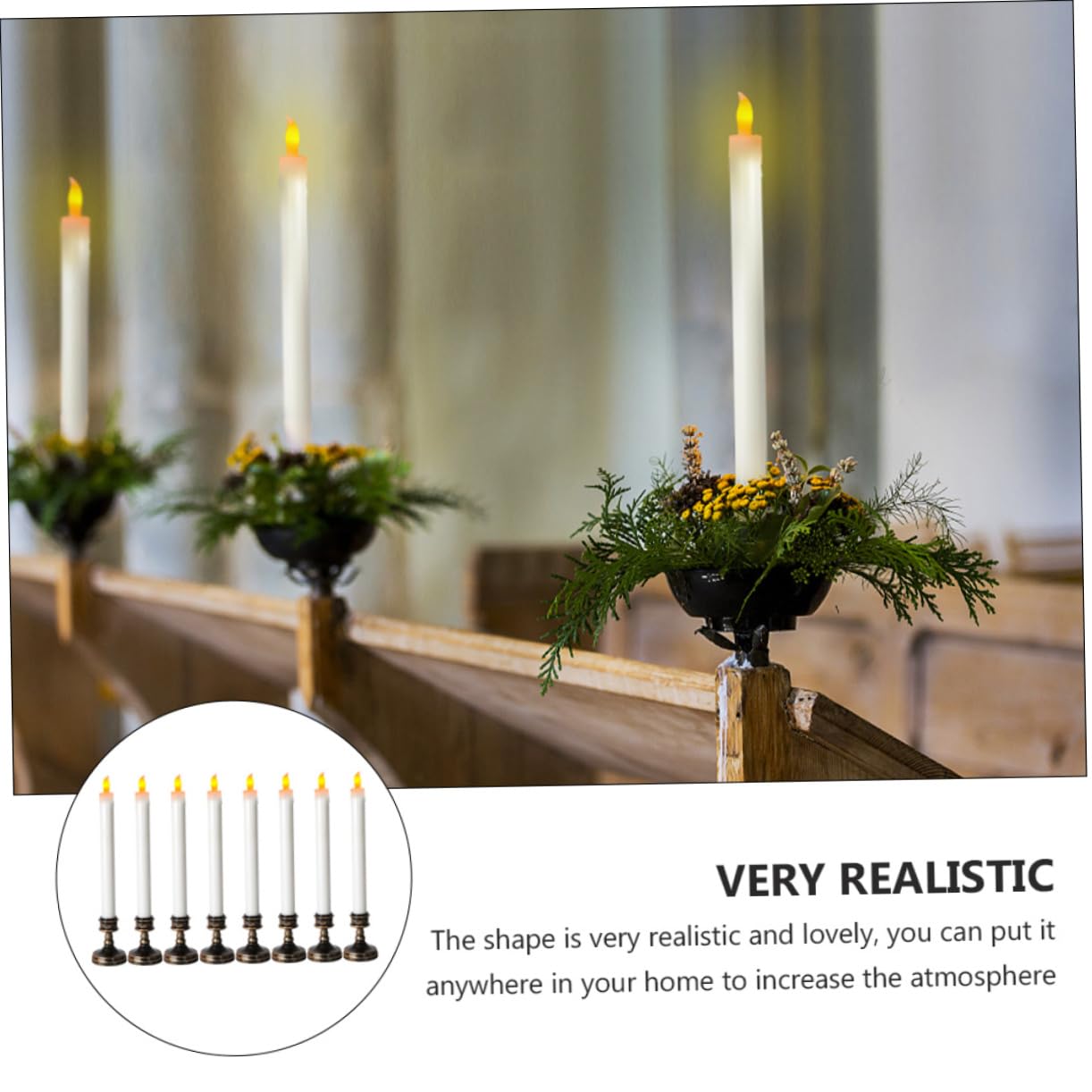 EXCEART 8pezzi Candele Led Senza Per Decorazioni Di Natale e Matrimoni Di Candele Elettroniche Con Base Per Eventi Interni Ed Esterni