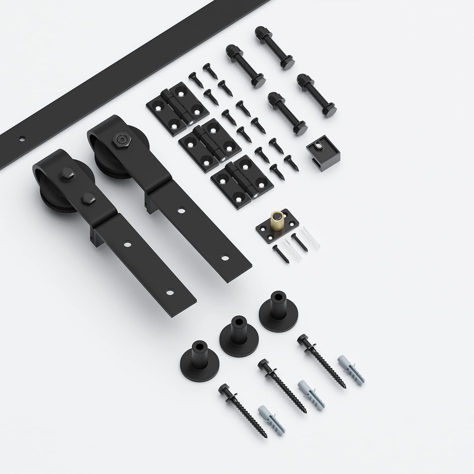 SMARTSTANDARD 3.2ft/38" Bi-Folding Sliding Barn Door Hardware Kit, Bifold Barn Door Hardware Kit Heavy Duty Sturdy Side Mounted for 2 Doors -Smoothly and Quietly -Easy to Install