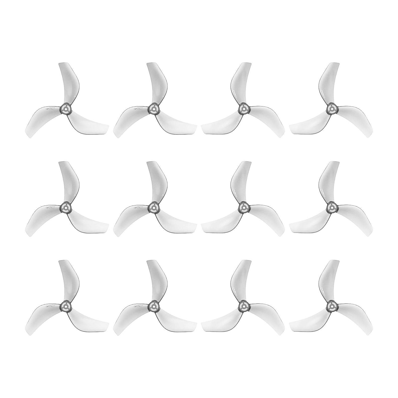 BETAFPV 12pcs Gemfan 2218 3-Blade Propellers Ultra-Lightweight FPV Drone Propeller with 1.5mm Shaft Hole Compatible for 1104 7200KV Brushless Motor Pavo20 Pro Frame - Transparent Grey