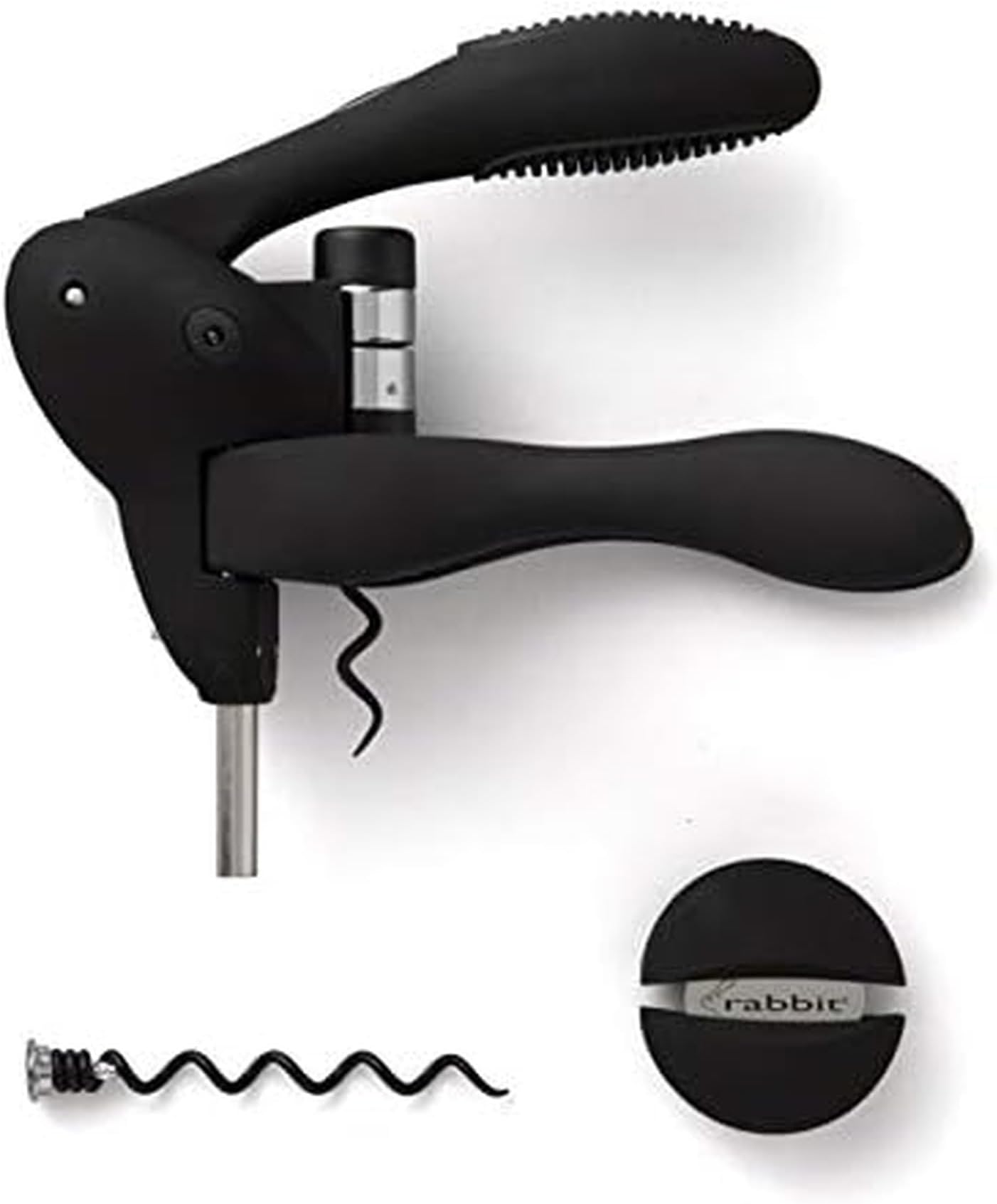 W6004N Original Lever Corkscrew Wine Opener with Foil Cutter and Extra Spiral, Black Finish, Smooth Lever Action for Effortless Cork Removal