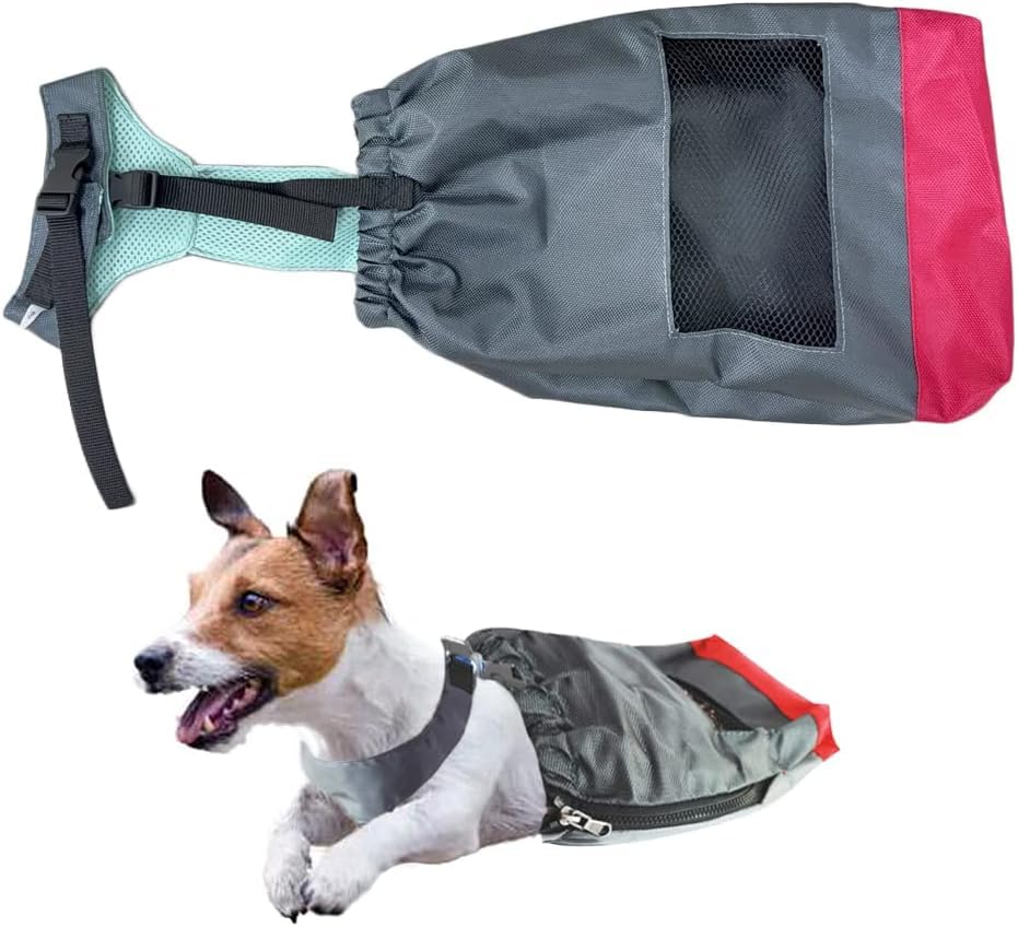 WXF Paralyzed Dog Drag Bag - Disabled Pet Walking Carrier Recovery Supplies for Injured Cat Puppy Back Leg Chest & Limbs Protection(M)
