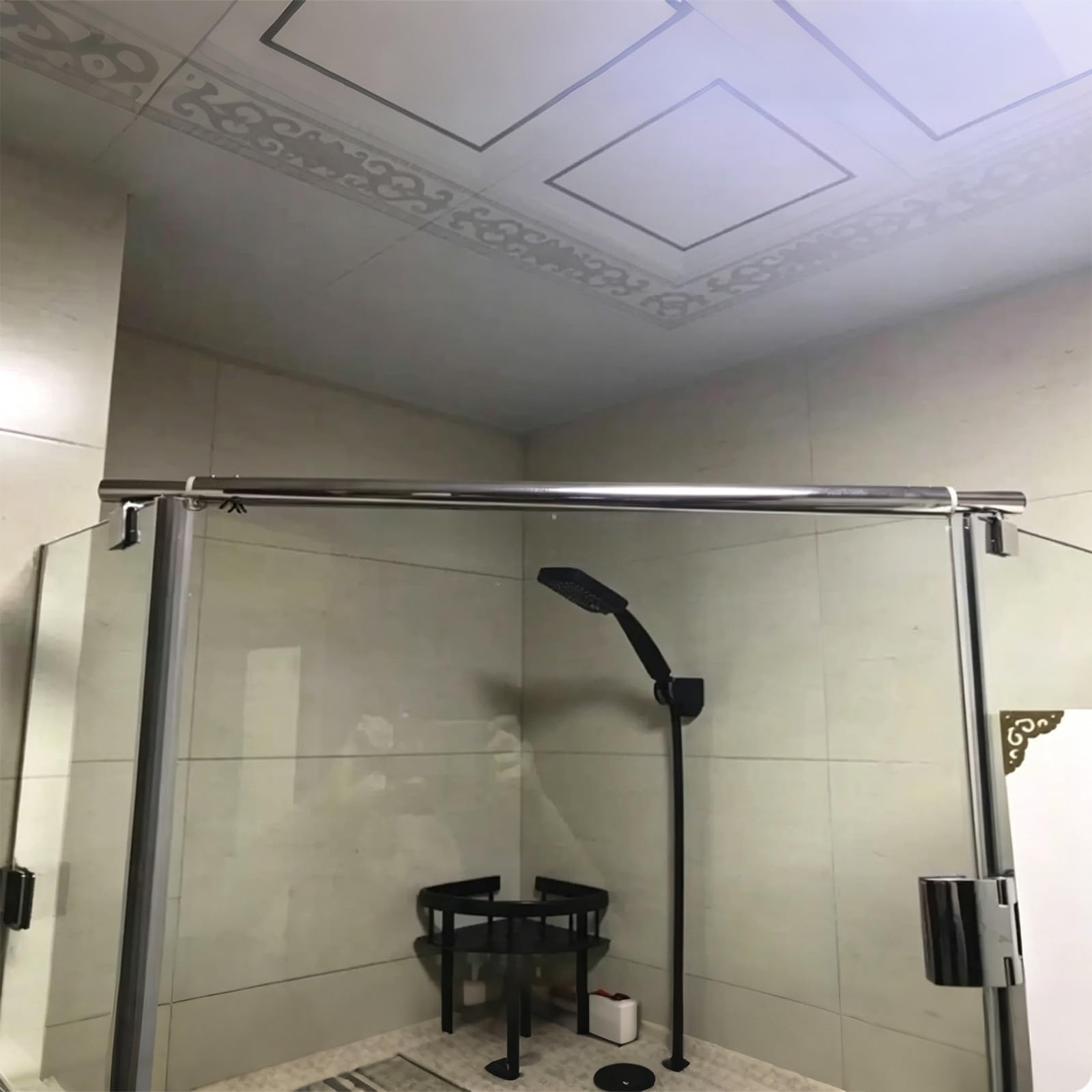 LZMZMQ Barra de Soporte de Vidrio Refuerzo para Panel De Vidrio De Ducha, Barra De Soporte para Puerta De Vidrio De Baño, Varilla De Soporte para Vidrio(1pcs,#C 80-100cm/31.5-39.3in)