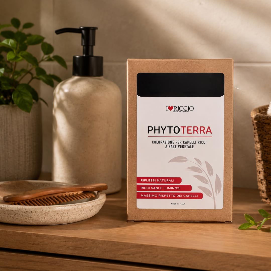 I Love PhytoTerra Haarfarbe für lockiges Haar auf pflanzlicher Basis, natürliche Haarfarbe, tonisierendes lockiges Haar, belebt und stärkt die Reflexe, Nuance Mokka, 80 g