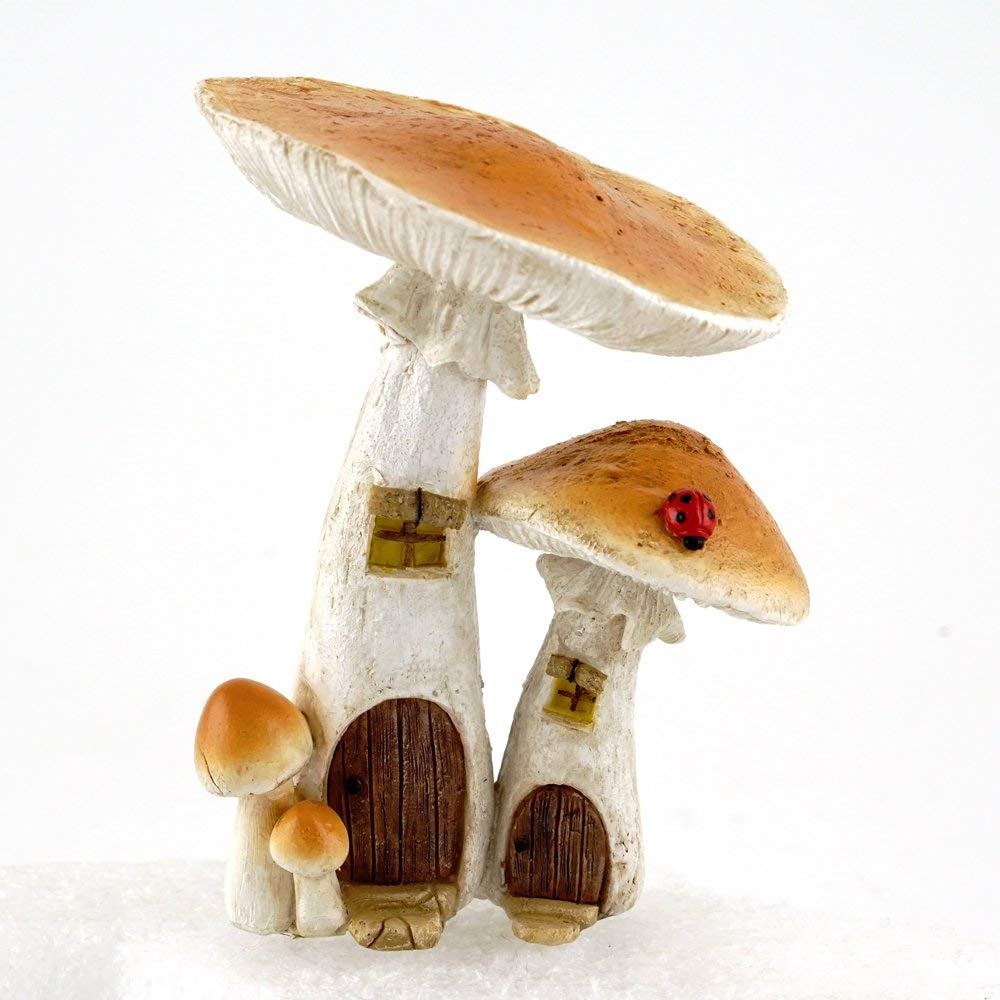 Top Collection 4373 Miniature Fairy Garden & Terrarium Cute Mushroom Houses Decor with Pick, Small