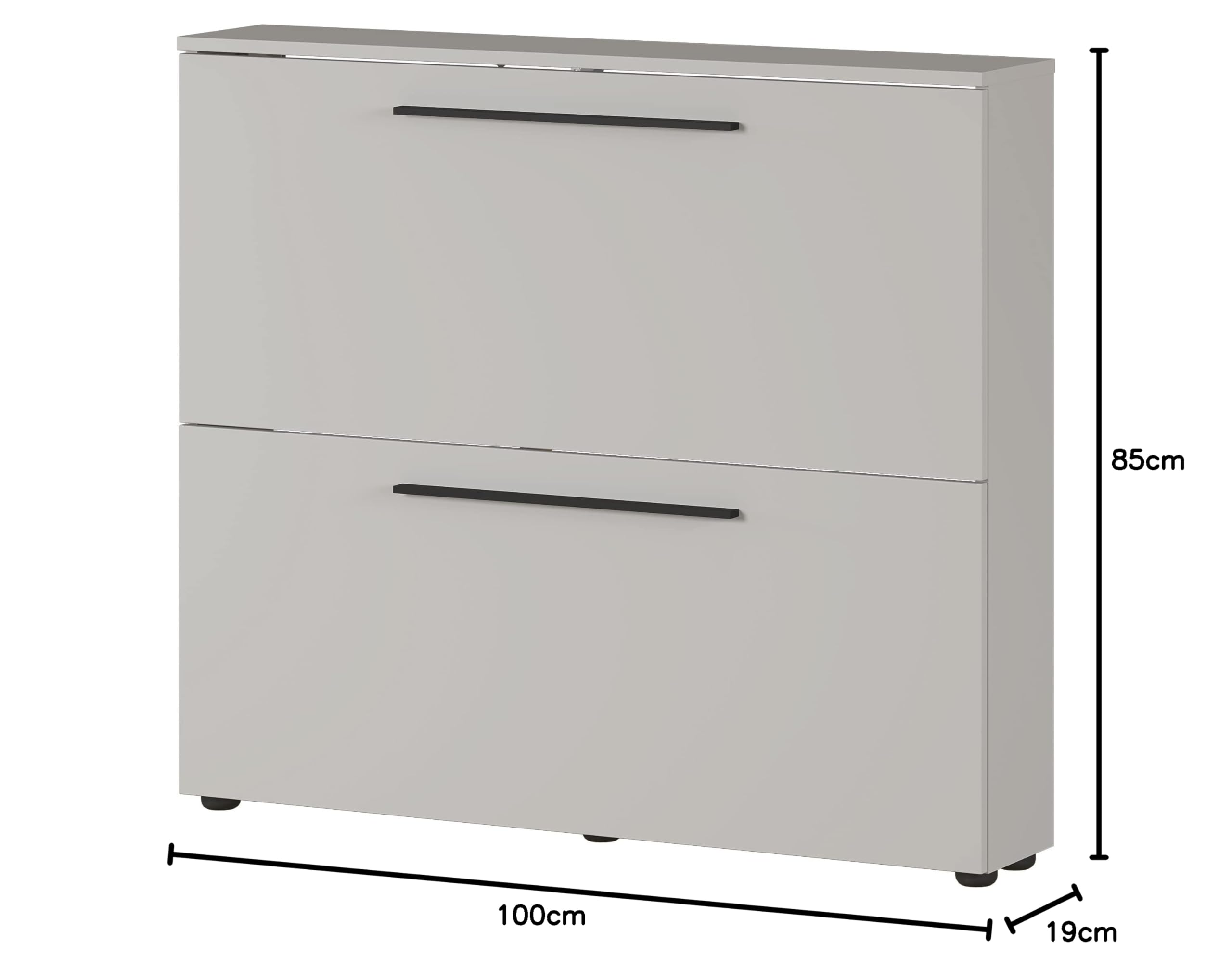 Germania Schuhschrank 2575-572 GW-Utah, in Kaschmir, mit Platz für 8 Paar Schuhe, geringe Tiefe, ideal für schmale Flure, 100 x 85 x 19 cm (BxHxT)