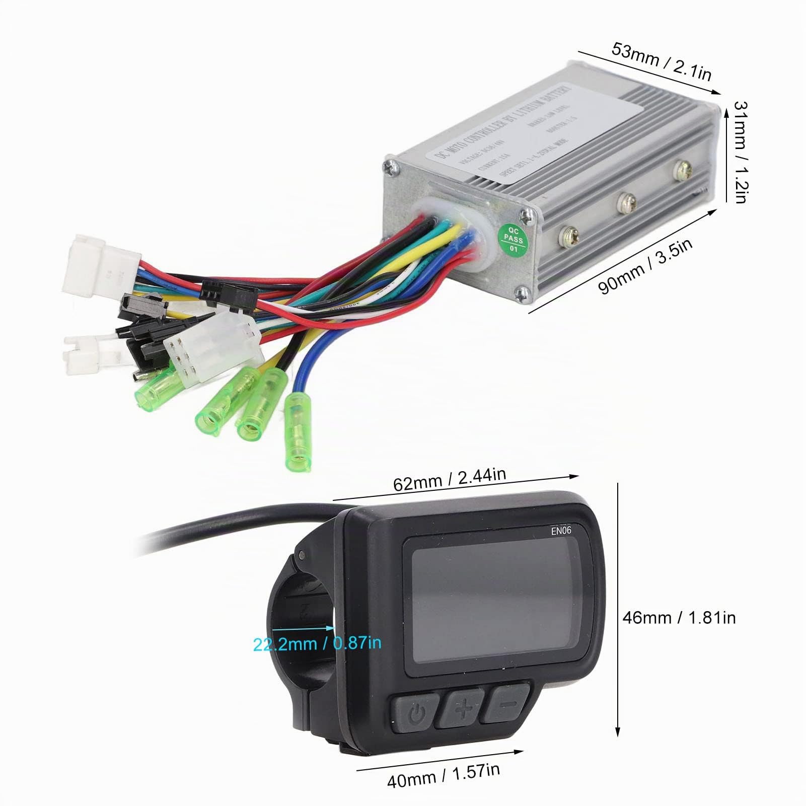 Elektrofahrrad Motor Controller Kit, DC 36V 48V 250W 350W 15A Motorsteuerung EN06 LCD Anzeigefeld Daumengas 8C Power Assist Sensor Kit für E-Bike Elektroroller