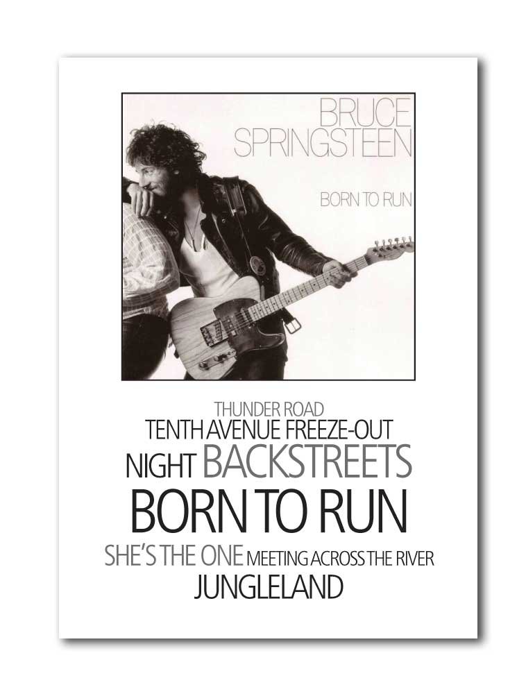 Poster Bruce Springsteen - Born To Run - 59x84 Cm - Import UK - Collection Rock