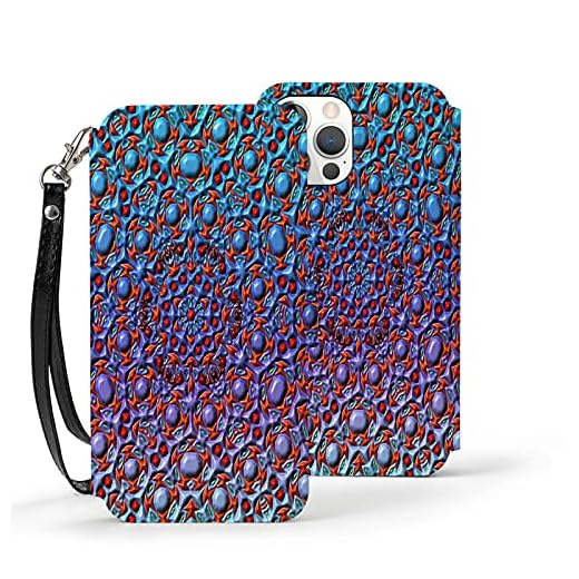 iPhone 12 fodral, iPhone 12 plånboksfodral med korthållare, kakelbakgrundsmönster för TPU stöttåligt inre skyddande fodral för iPhone 12 15,5 cm