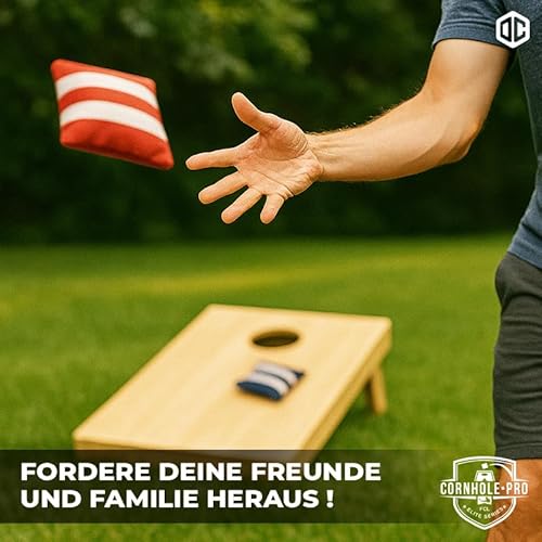 Offizielle Cornhole Tasche | 4 Blaue und 4 rote Taschen | Offizielle Größen | Premium Qualität | 100% Baumwolle | Wasserdicht | Amerikanisches Spiel | Outdoor Spiel | OriginalCorner®