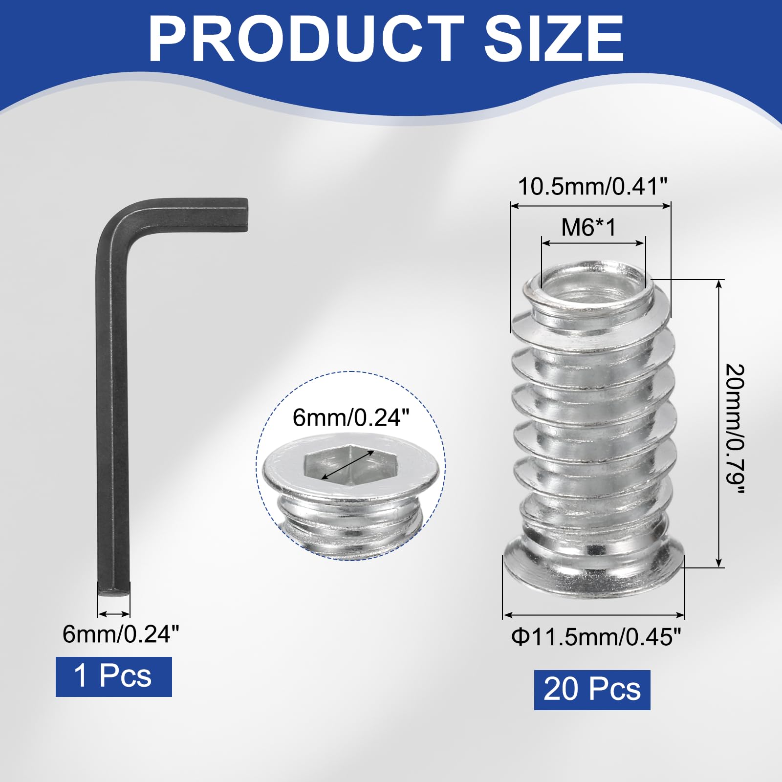 PATIKIL 20 Pcs Threaded Inserts Nuts - Image 2