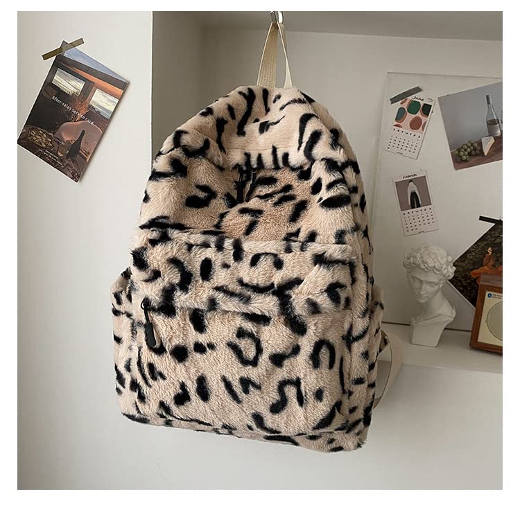 Import] Leopard fur punk Backpack Y2K Backpack Y2K Leopard Furry