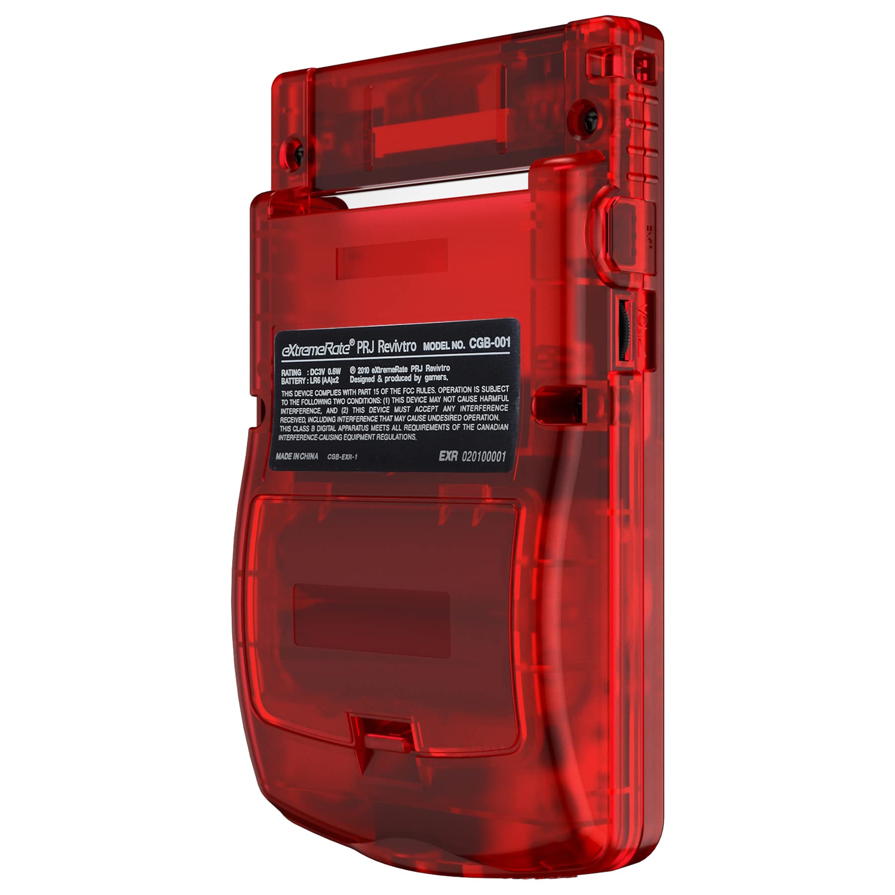 eXtremeRate Carcasa Transparente IPS Ready para Game Boy Color (GBC), Compatible con OSD IPS y LCD Estándar, Kit de Funda con Botones para Game Boy - Sin Consola ni Pantalla, Rojo