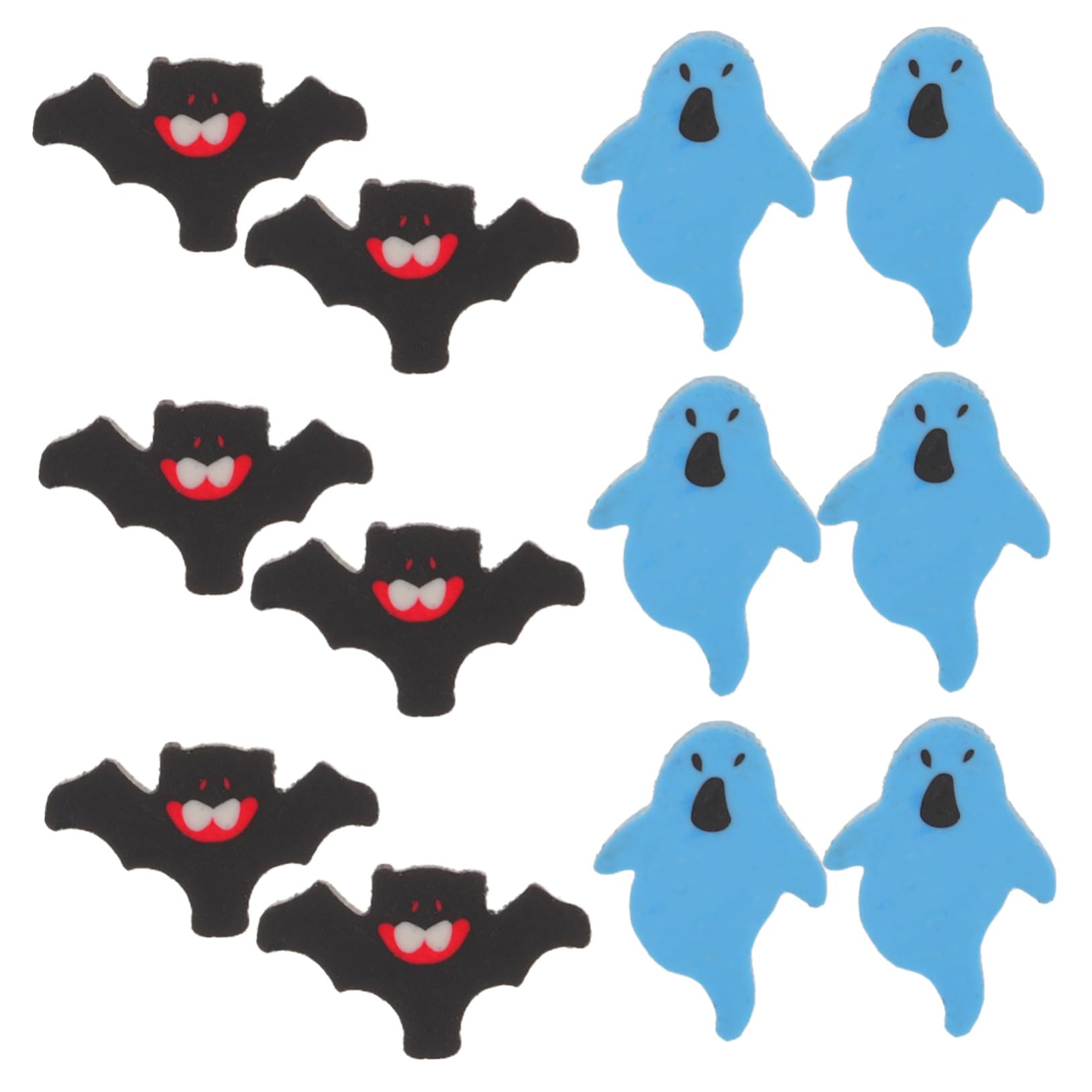 200 Piezas Unidades Gomas de Borrar Halloween Mini con Diseño de Fantasma y Murciélago Decoraciones Escolares para Lápices Regalos para Fiestas y Relleno de Bolsas de Golosinas